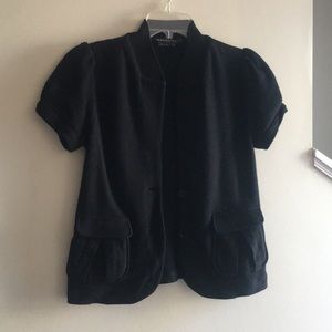 BCBGMAXAZRIA Wool Short Sleeve Cardigan